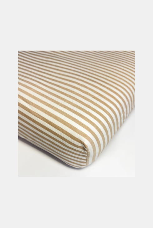 Drap housse Percale de Coton Bio rayé 1 personne