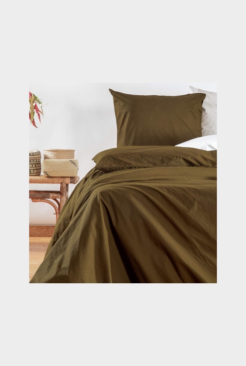 Housse de couette en Percale de Coton Bio lavé pour lit 1 personne