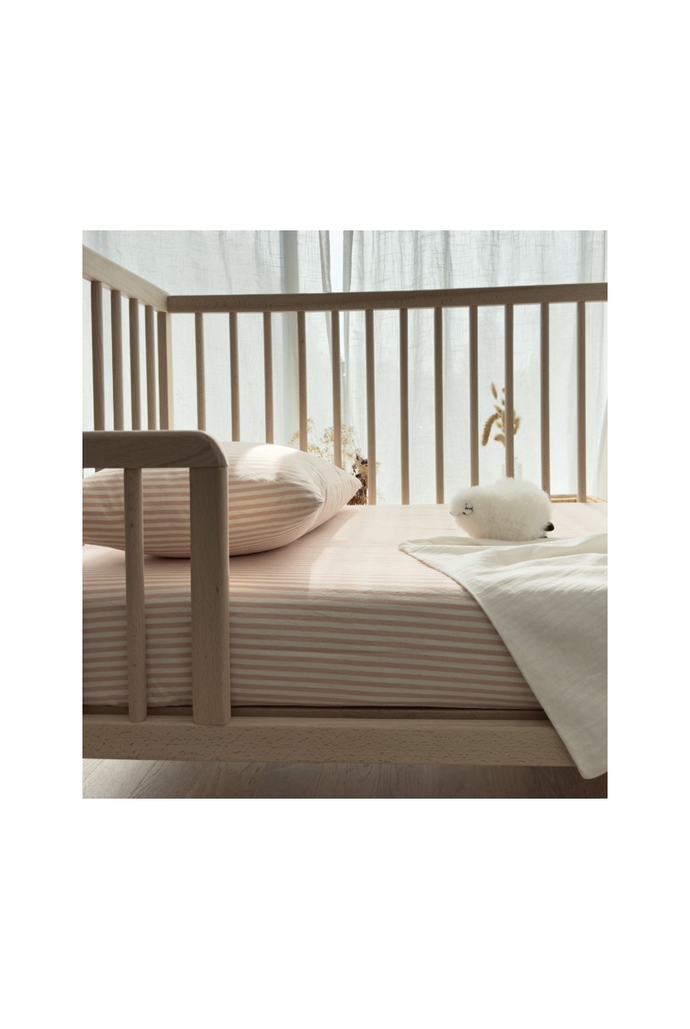 Drap housse bébé Percale de Coton Bio rayé 1