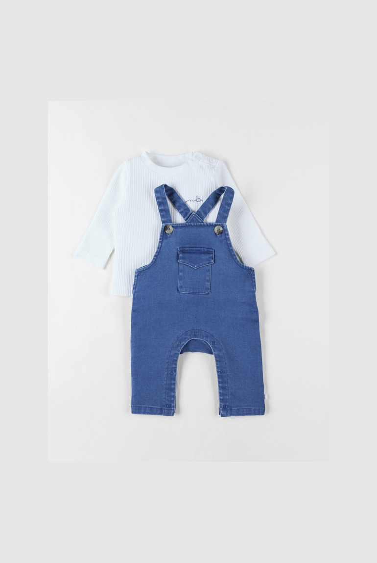 Ensemble Salopette + T-shirt, Denim, Noukie's 1