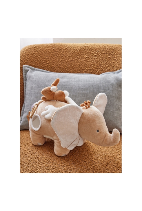 Peluche D'activités Bali En Veloudoux Et Mousseline, Caramel, Noukie's