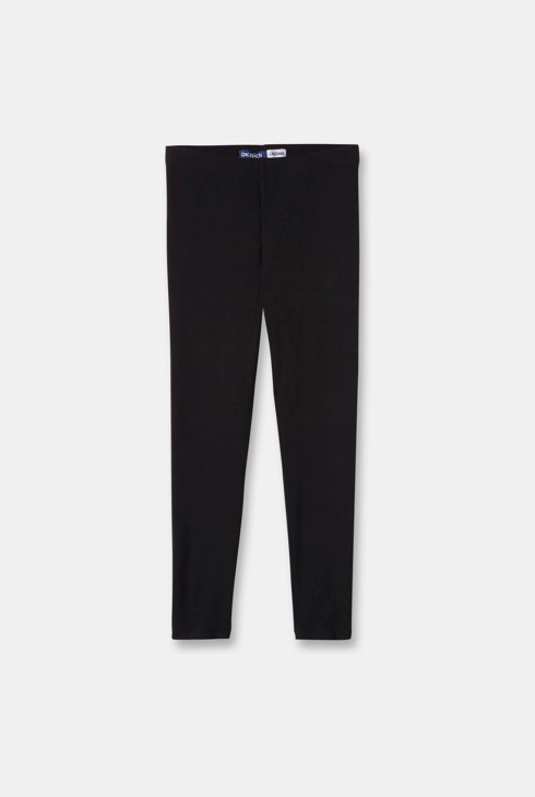 Unifarbene Leggings Schwarz Mädchen 2