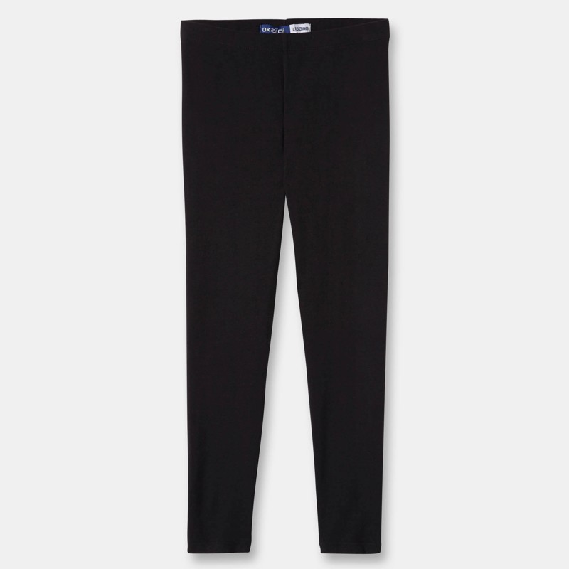 Unifarbene Leggings Schwarz Mädchen