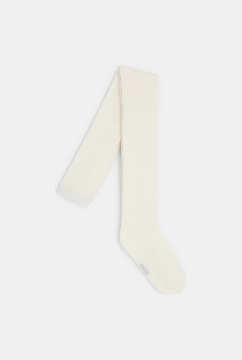 Collants chauds chinés. blanc bébé fille 1