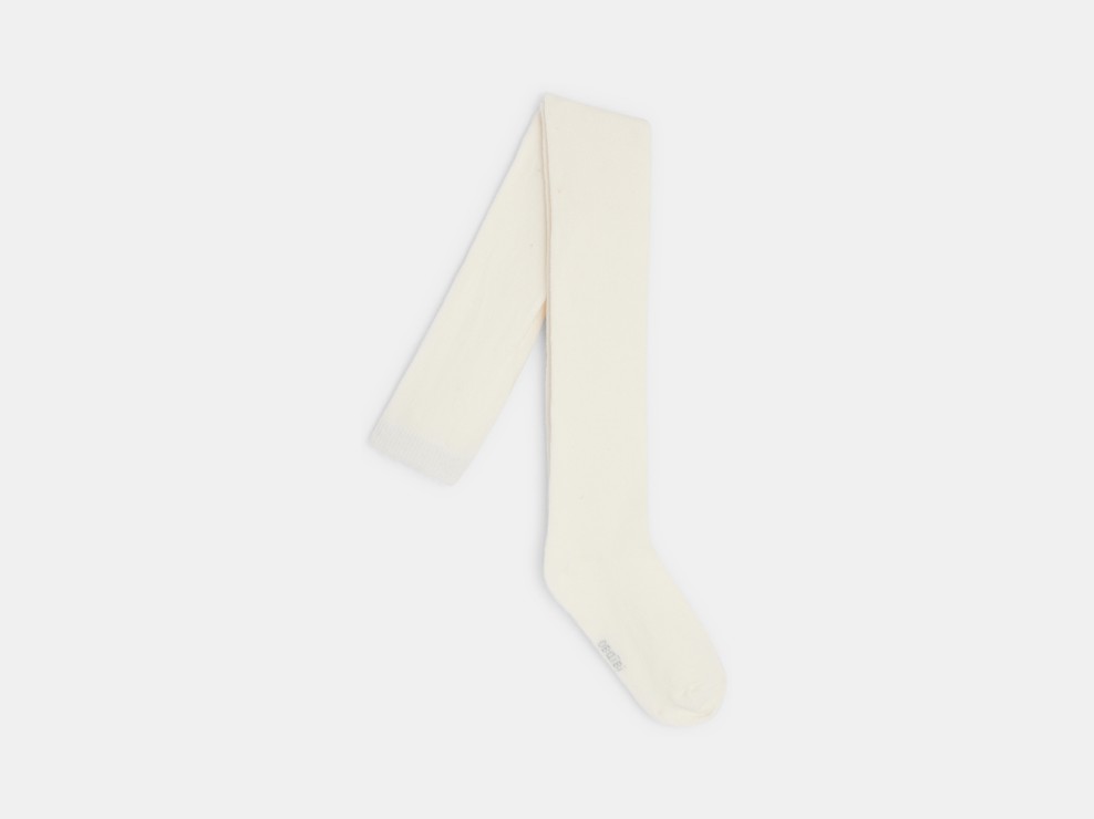 Collants chauds unis blancs bébé fille 1
