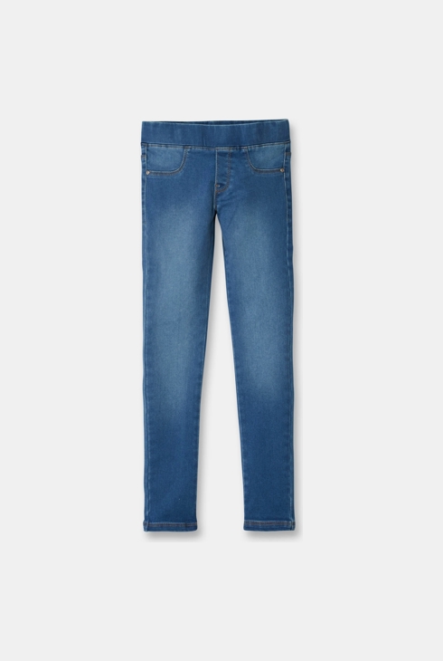 Tregging en jean hyper stretch bleu fille 1