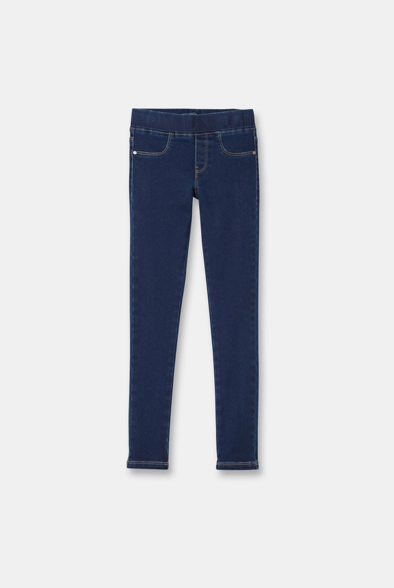 Tregging en jean hyper stretch bleu fille 1