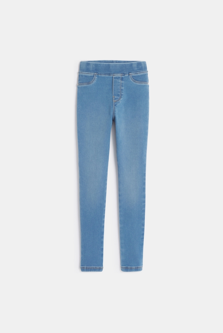 Tregging en jean hyper stretch bleu fille 1