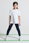 Leggings unis bleu fille 1