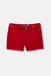 Pantalón corto de pana fina rojo niña 1