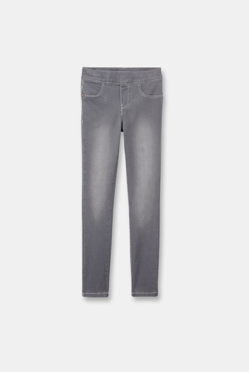 Tregginsy ze stretchem szary dziewczynka 1