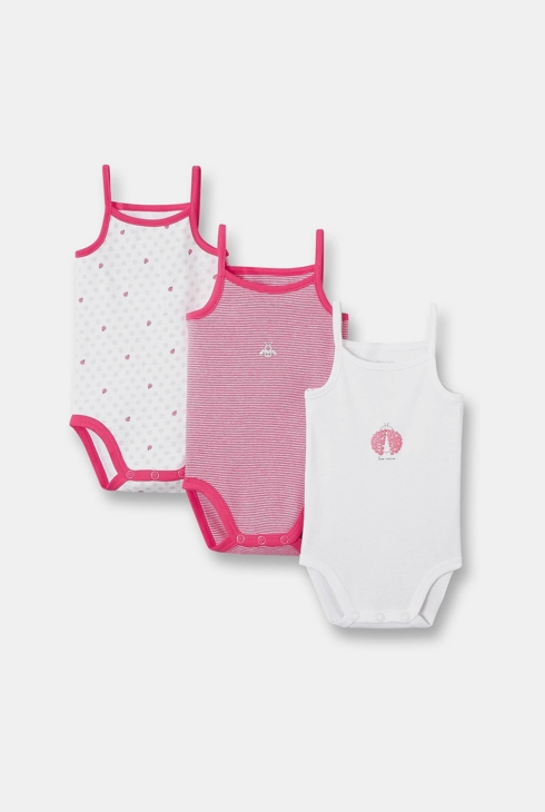 Body na ramiaczkach (3 szt.) różowy noworodek 1