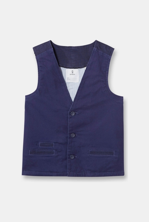 Strickjacke aus Leinwandstoff Blau Jungen 1