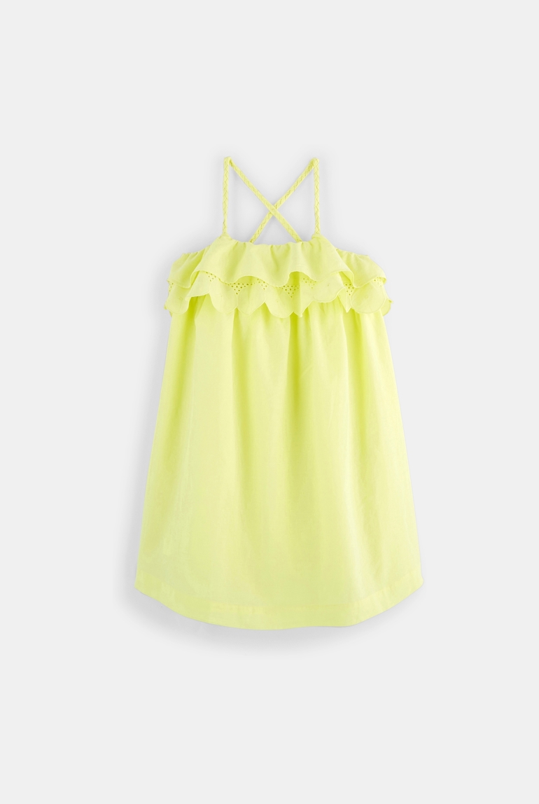 Robe à bretelles jaune fille 1