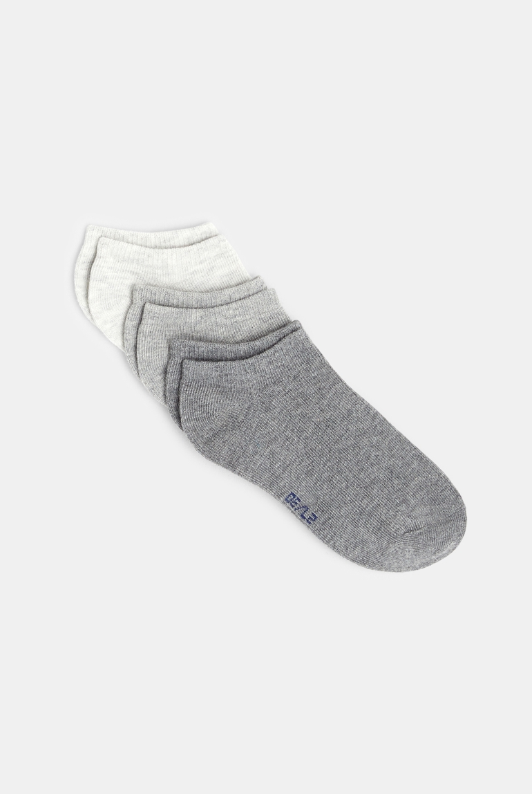 Calcetines cortos lisos (juego de 3) gris niño 1
