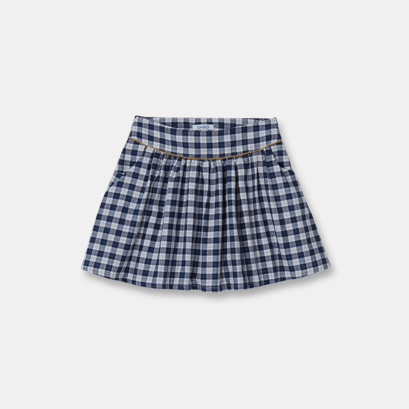 Gonna a quadri Blu bambina Okaïdi \u0026 Obaïbi