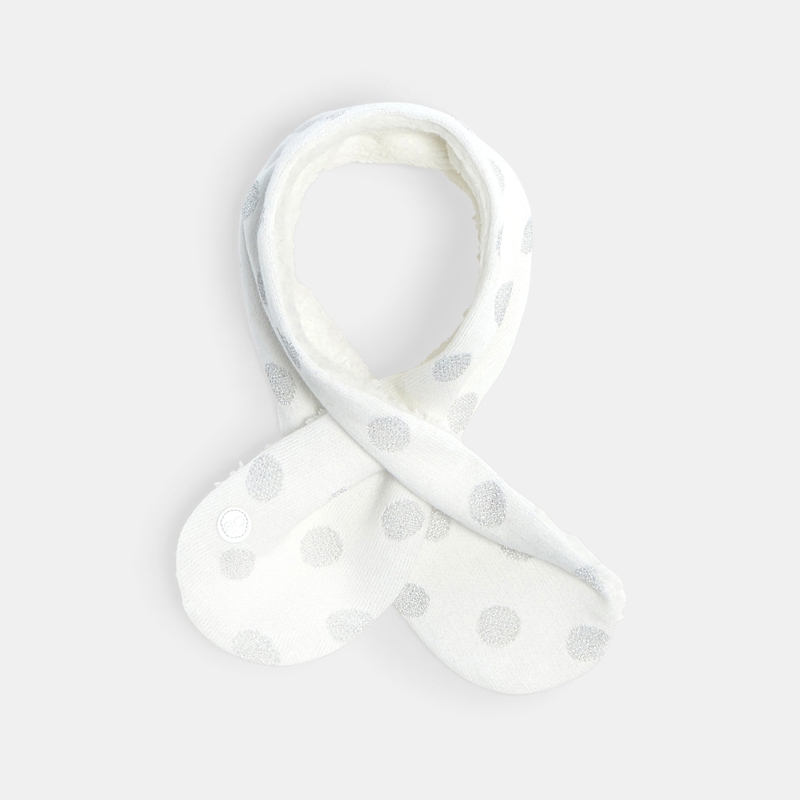Echarpe Tricot Croisee A Pois Brillants Beige Bebe Fille Okaidi Obaibi