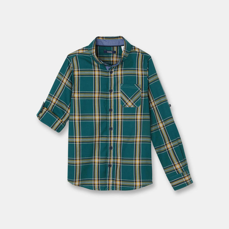 camicia a quadri verde