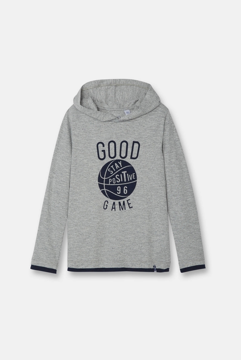 Camiseta con capucha gris niño 1