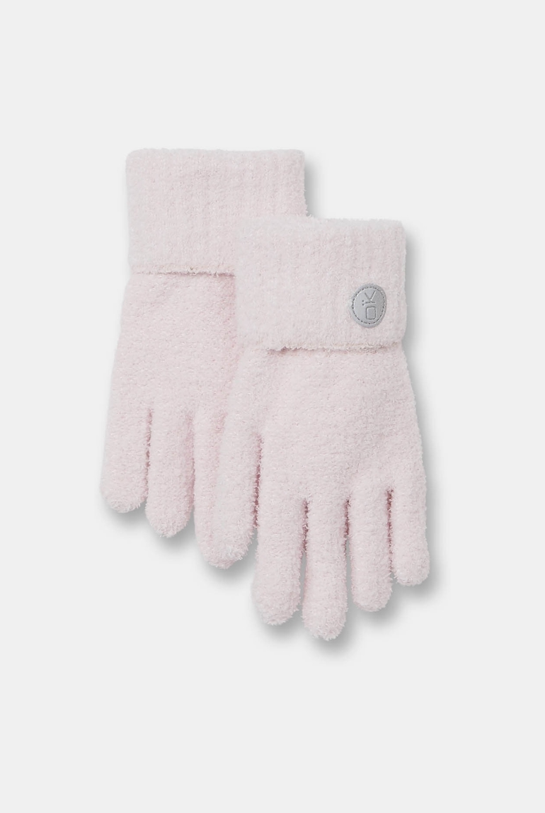 Gants en tricot hyper stretch rose fille 1