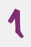 Collants en tricot côtelé violets fille
