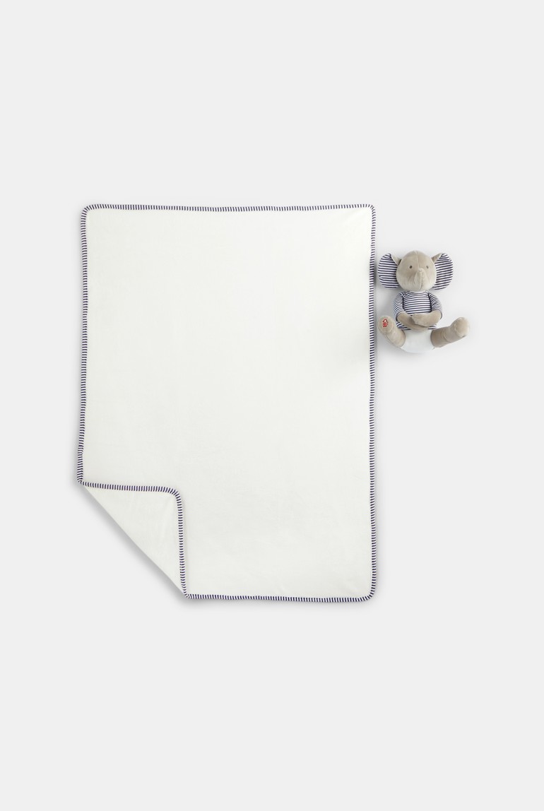 Doudou couverture éléphant grise naissance 1