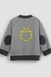 Chaqueta de punto otomano con dibujos en la espalda gris bebé niño 2