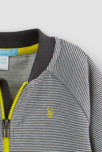 Chaqueta de punto otomano con dibujos en la espalda gris bebé niño 3