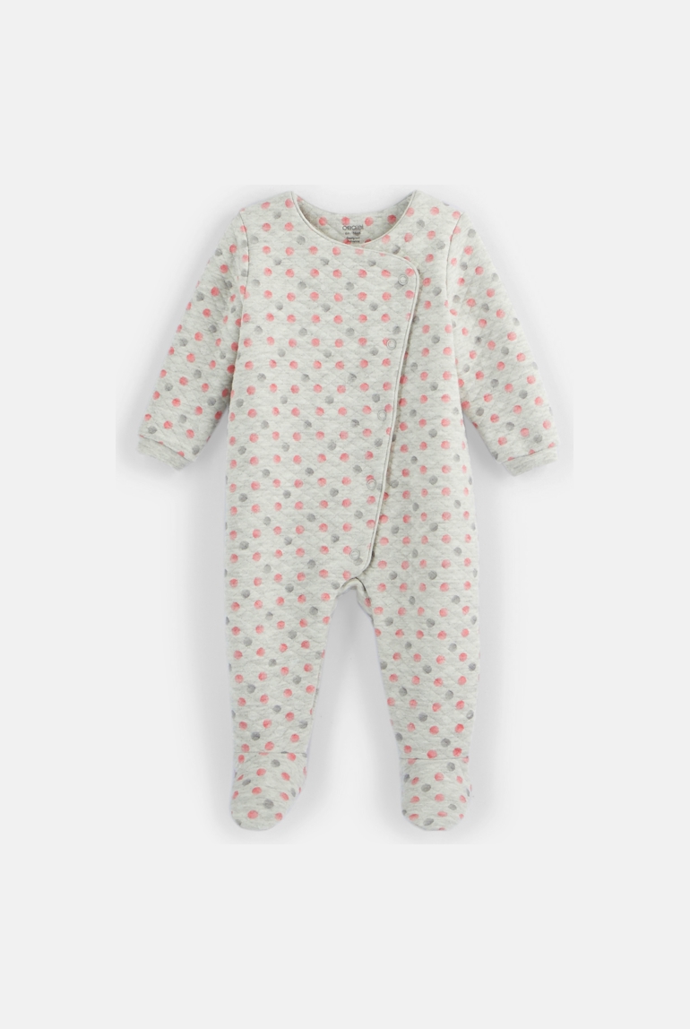 Pijama de jersey estampado acolchado gris bebé niña 1