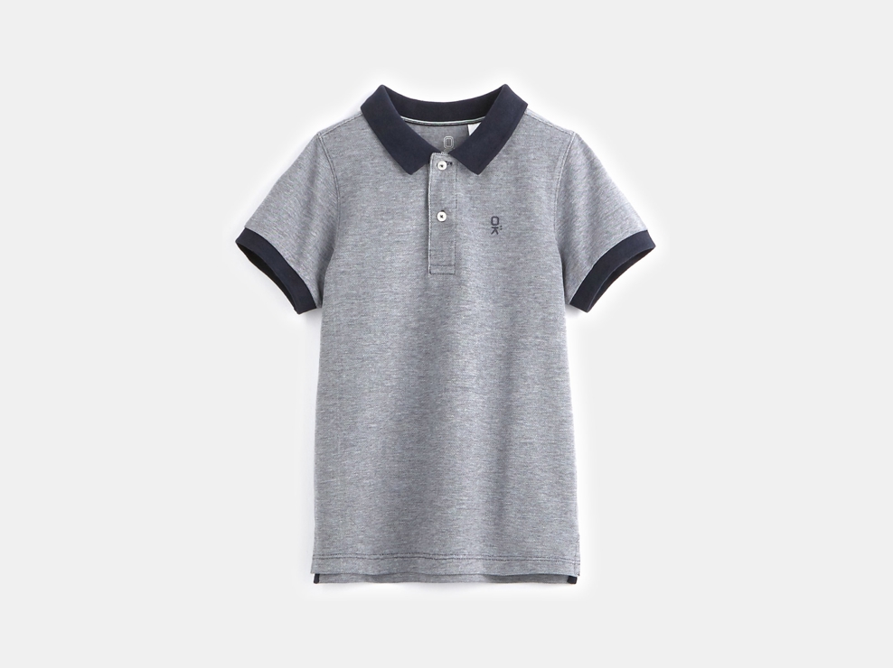 Polo en coton piqué bleu garçon 1