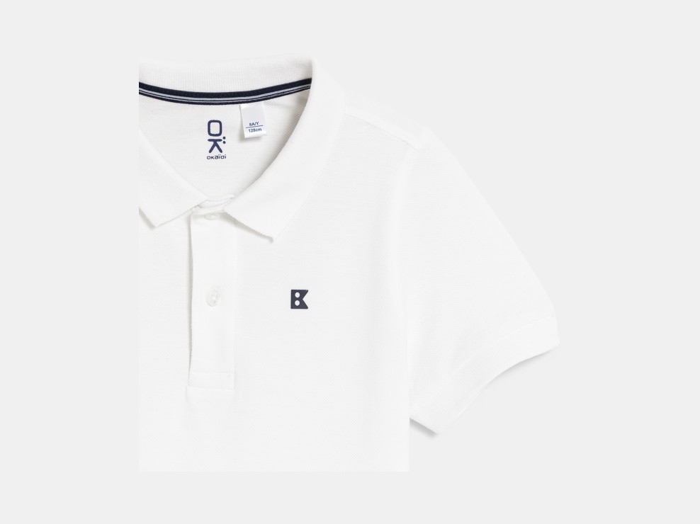 Polo en coton piqué blanc garçon 2