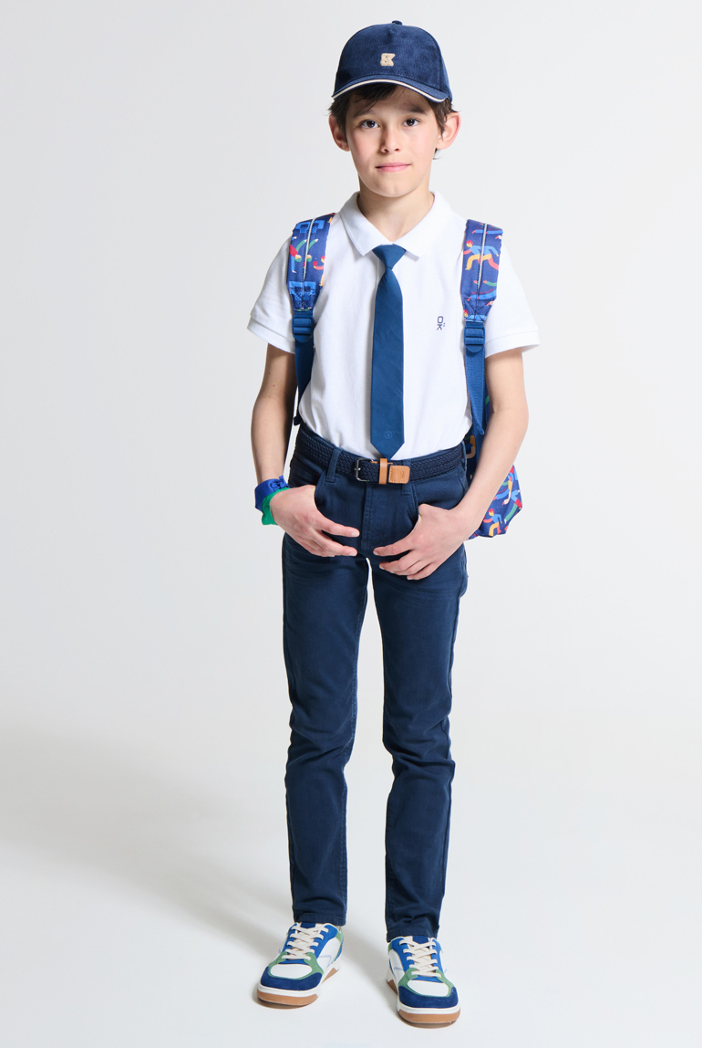 Polohemd aus Baumwolle-Piqué. Weiß Jungen 1