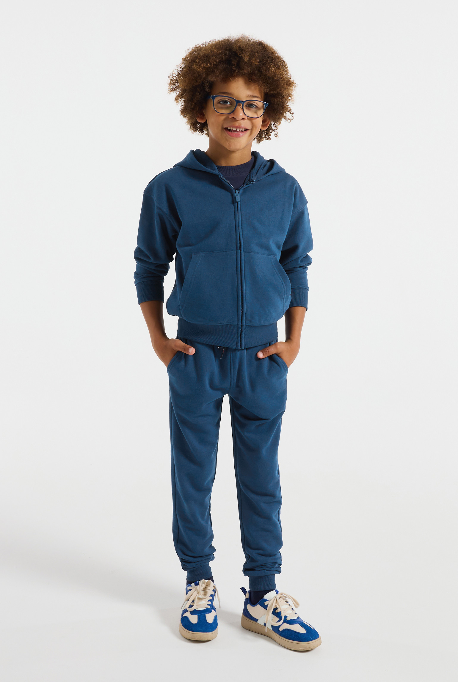 Pantalon de jogging en molleton noir garçon - Bleu Agate
