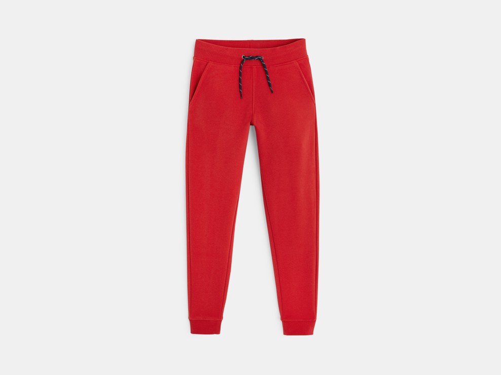 Pantaloni da jogging in felpa rosso bambino 1
