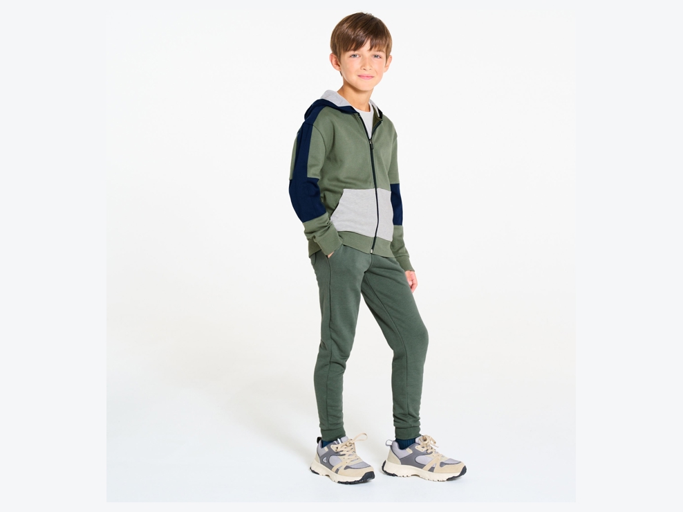 Pantalón de jogging de muletón verde niño 1