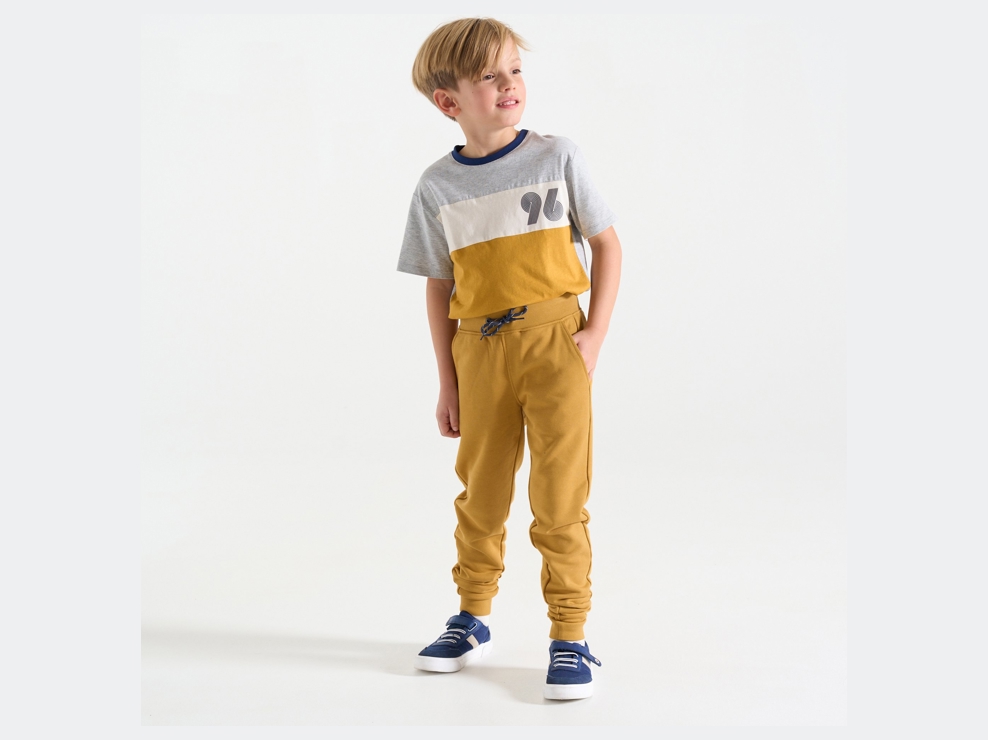 Pantalon de jogging en molleton jaune garçon 1