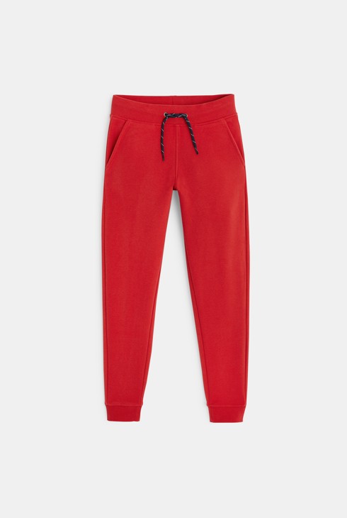 Molton-Jogginghose Rot Jungen 1