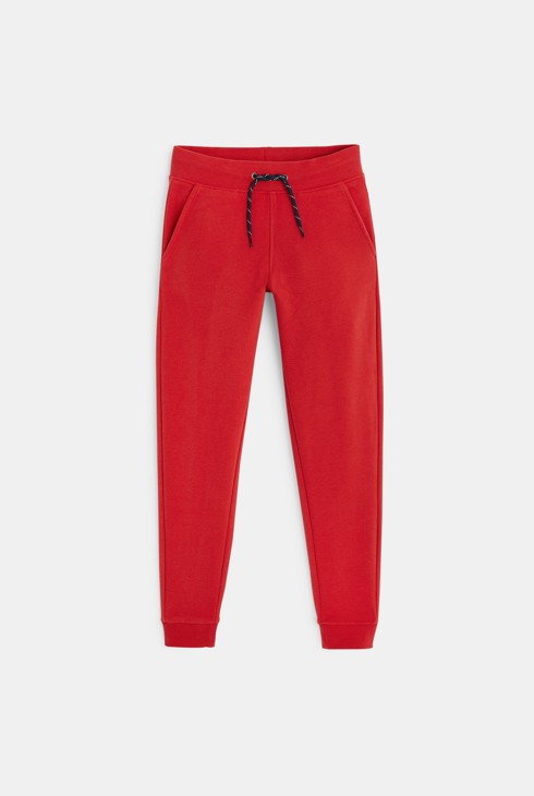 Molton-Jogginghose Rot Jungen 1
