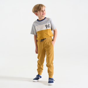 Pantalón de jogging de muletón amarillo para niño 1