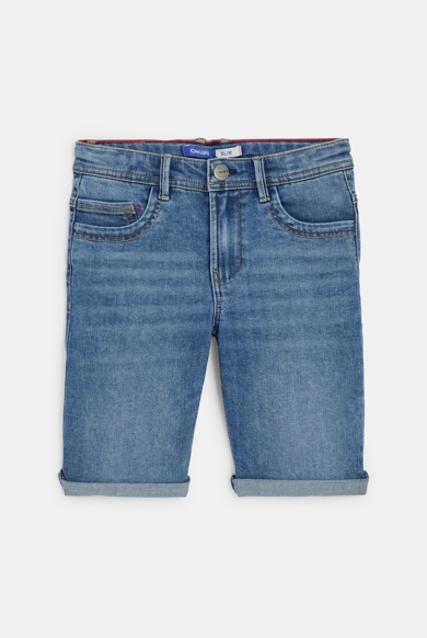 Hyper-stretch denim slim fit bermuda shorts Okaïdi & Obaïbi
