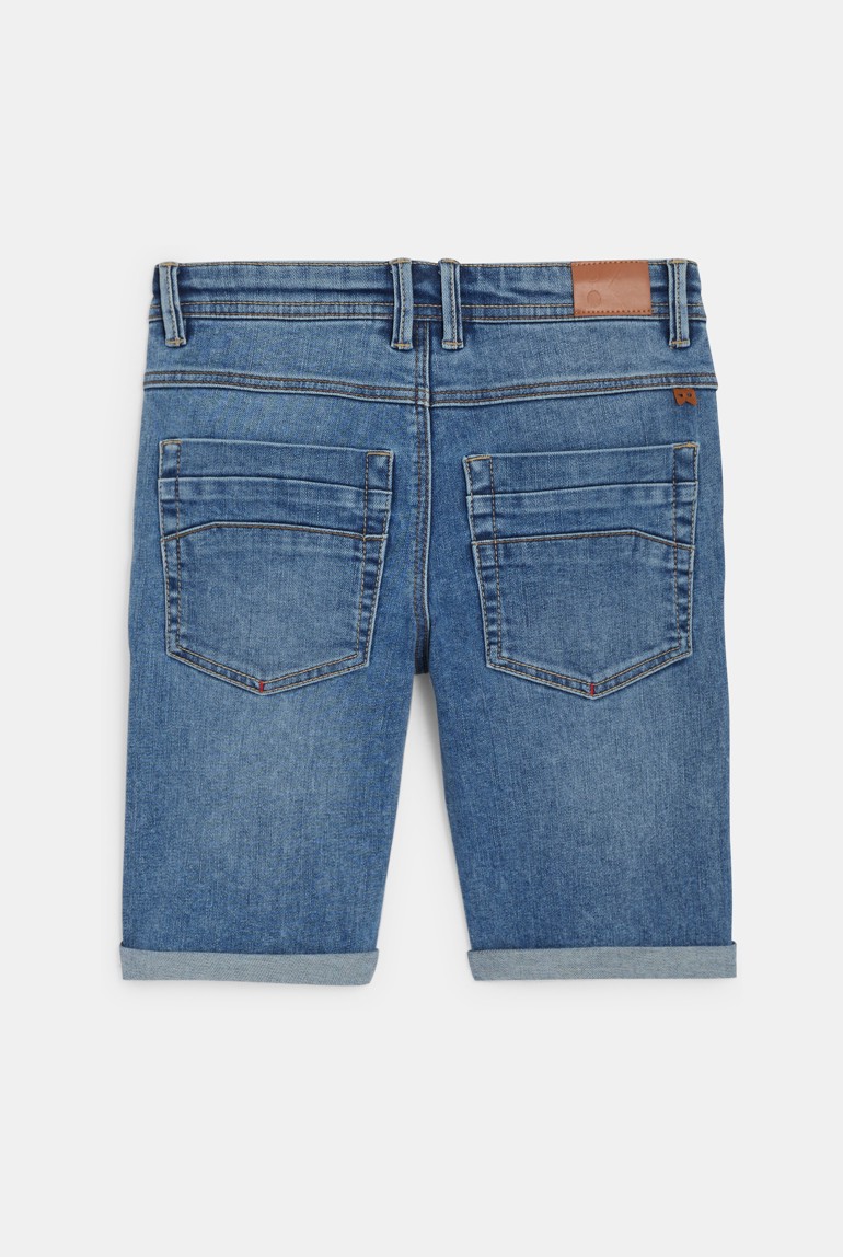 Hyper-stretch denim slim fit bermuda shorts Okaïdi & Obaïbi