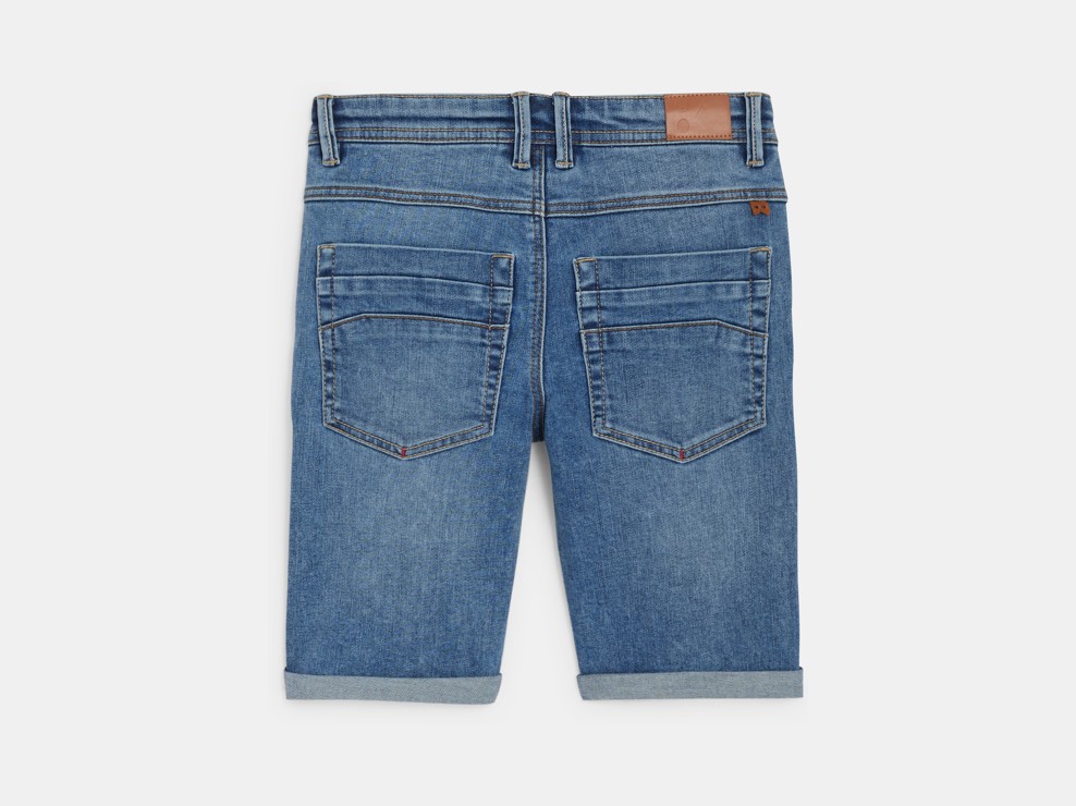 Slim Bermuda-Jeans-Shorts Blau Jungen 2