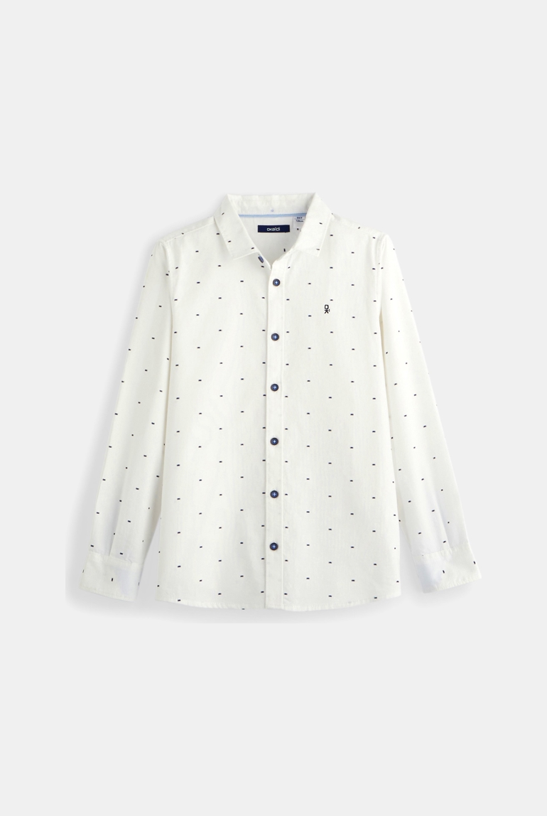 Camisa con pequeños dibujos azul niño 1