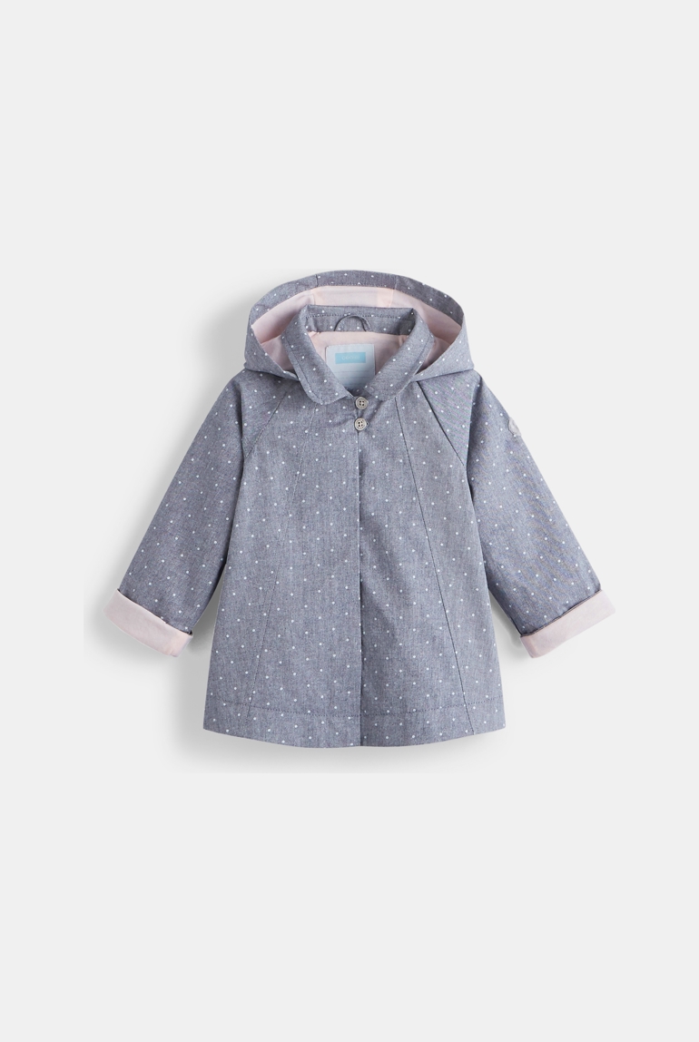 Chubasquero estampado con capucha gris bebé niña 1