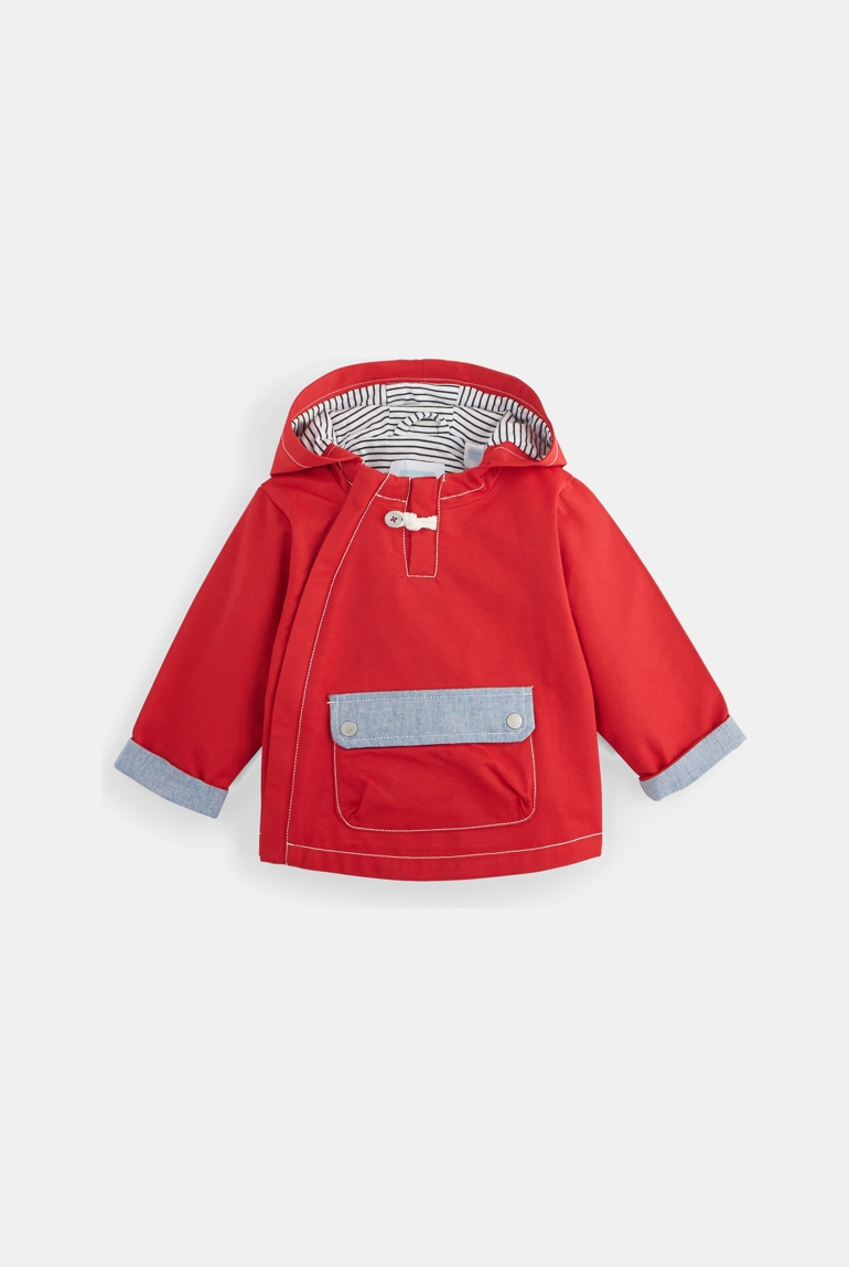 Chubasquero con capucha rojo bebé niño 1