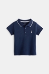 Piquée Strick-Poloshirt, unifarben Blau Baby Jungen 1