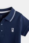 Piquée Strick-Poloshirt, unifarben Blau Baby Jungen 3