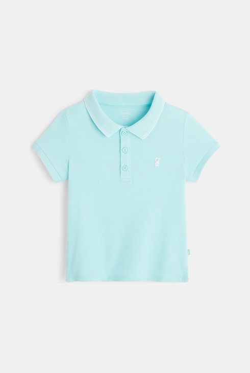 Pletena navadna polo majica turkizna dojenček deček 1