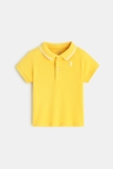 Polo maille piquée uni jaune bébé garçon 2