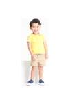 Polo maille piquée uni jaune bébé garçon 5